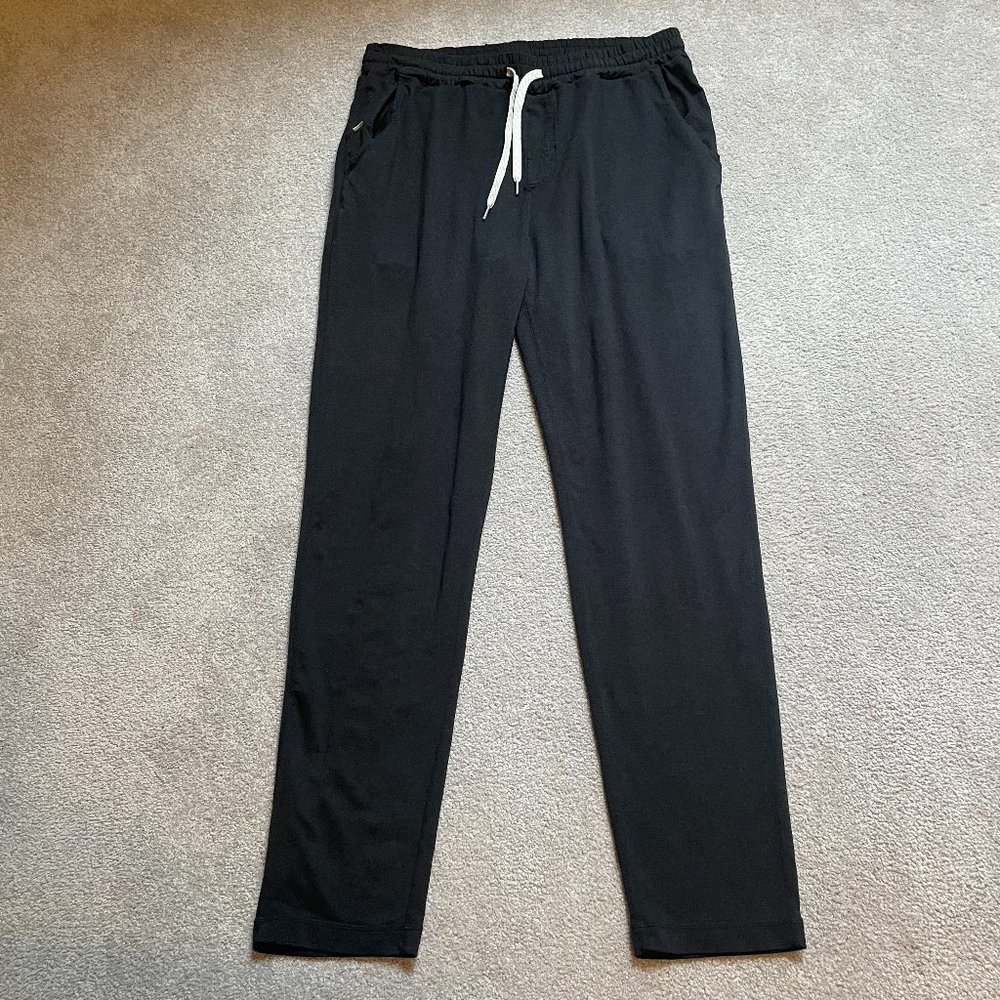 Vuori Ponto Performance Pant Mens Large Black Sweats Relaxed Drawstring Pockets